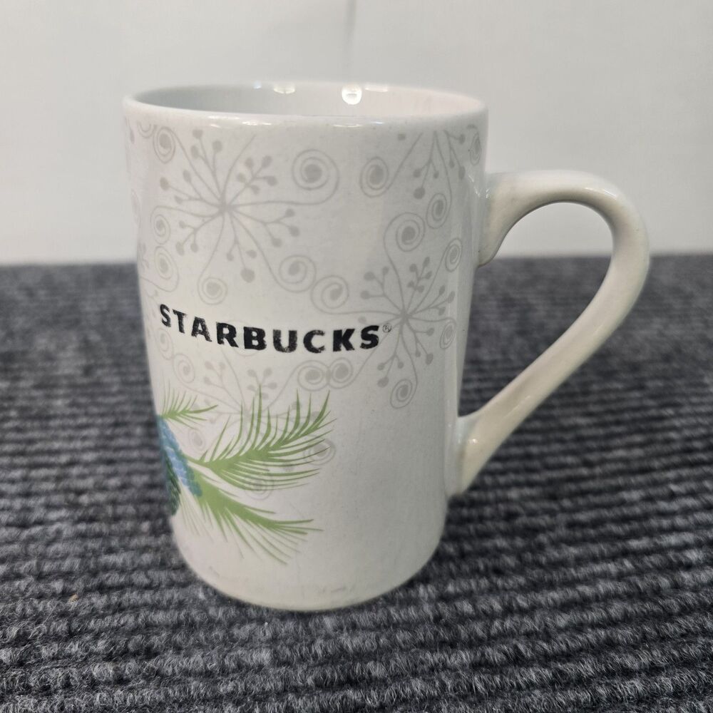 Starbucks 2011 Bluebird Snowflake Holiday Coffee Mug 10oz